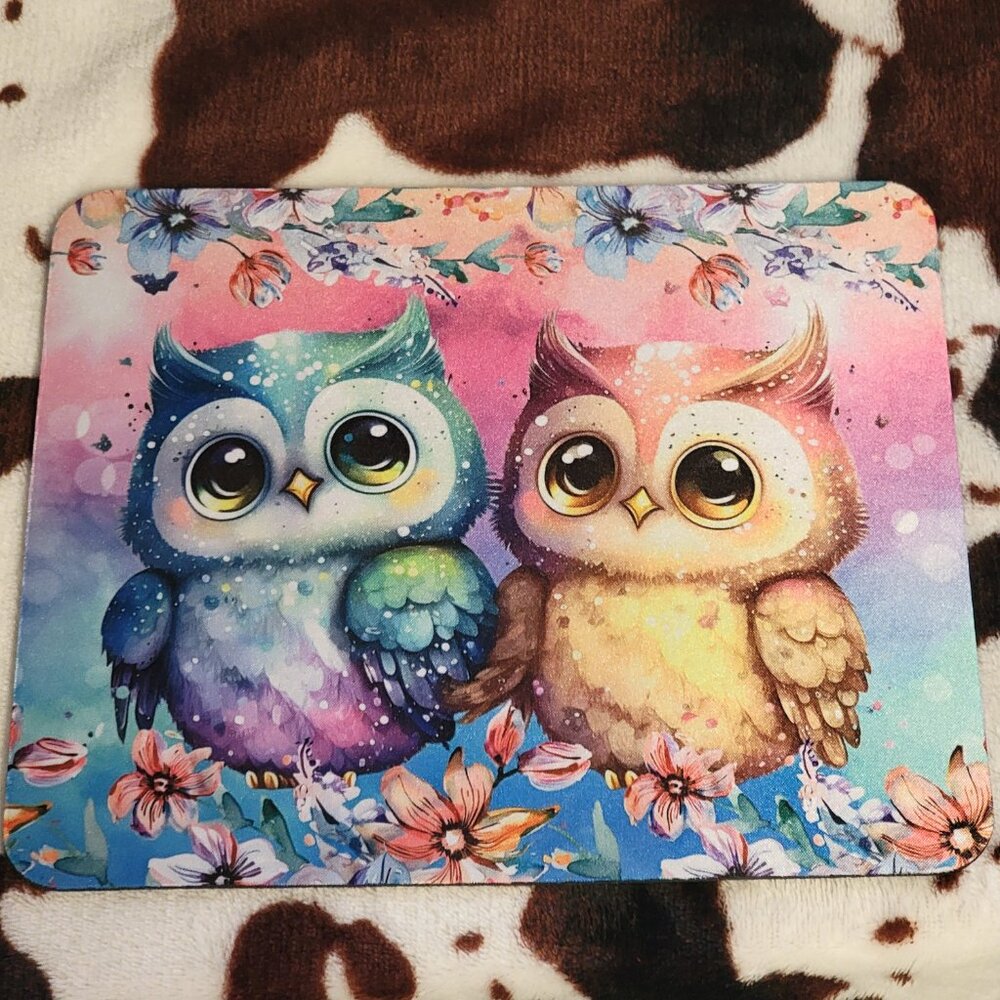 Owl Floral Computer Non Slip Custom Mouse Pad